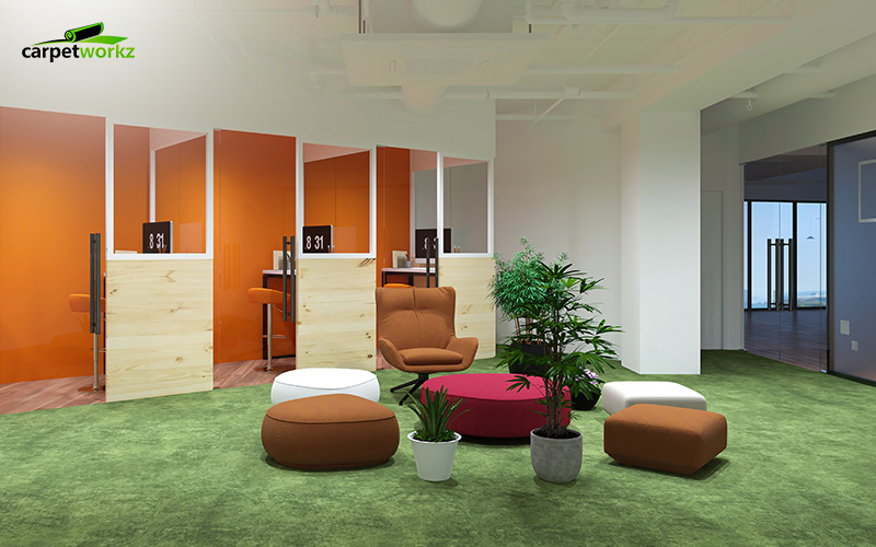 Artificial grass carpet-office flooring